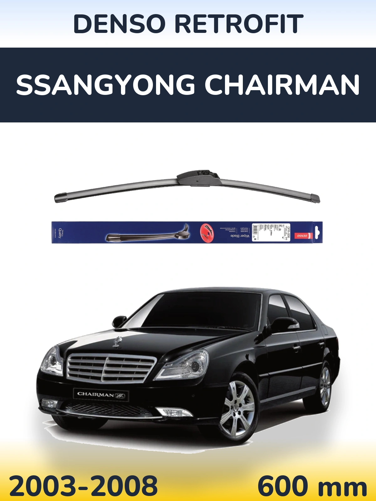Przednia wycieraczka Denso Retrofit 600 mm do SsangYong Chairman 2003-2008