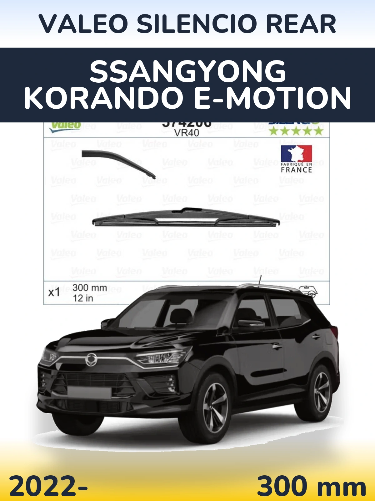 Tylna wycieraczka Valeo Silencio Rear 300 mm do SsangYong Korando E-Motion 2022-2026
