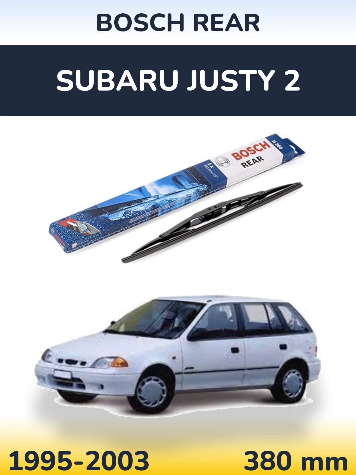 Задний дворник BOSCH Rear 380 мм для Subaru Justy 2 1995-2003