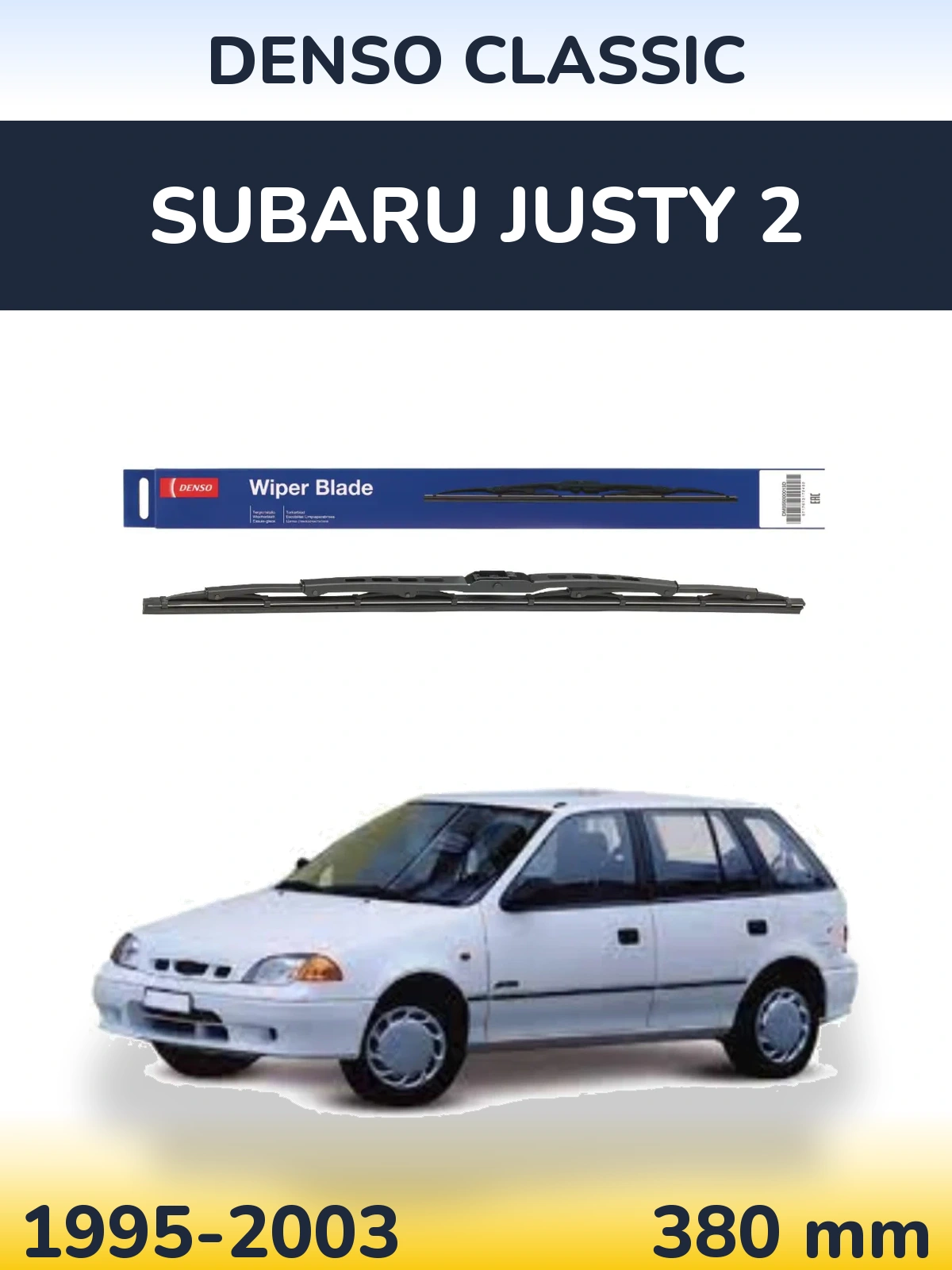 Tylna wycieraczka Denso Classic 380 mm do Subaru Justy 2 1995-2003