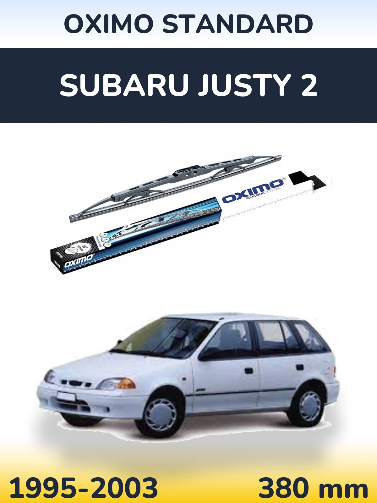 Задний дворник Oximo Standard 375 мм для Subaru Justy 2 1995-2003