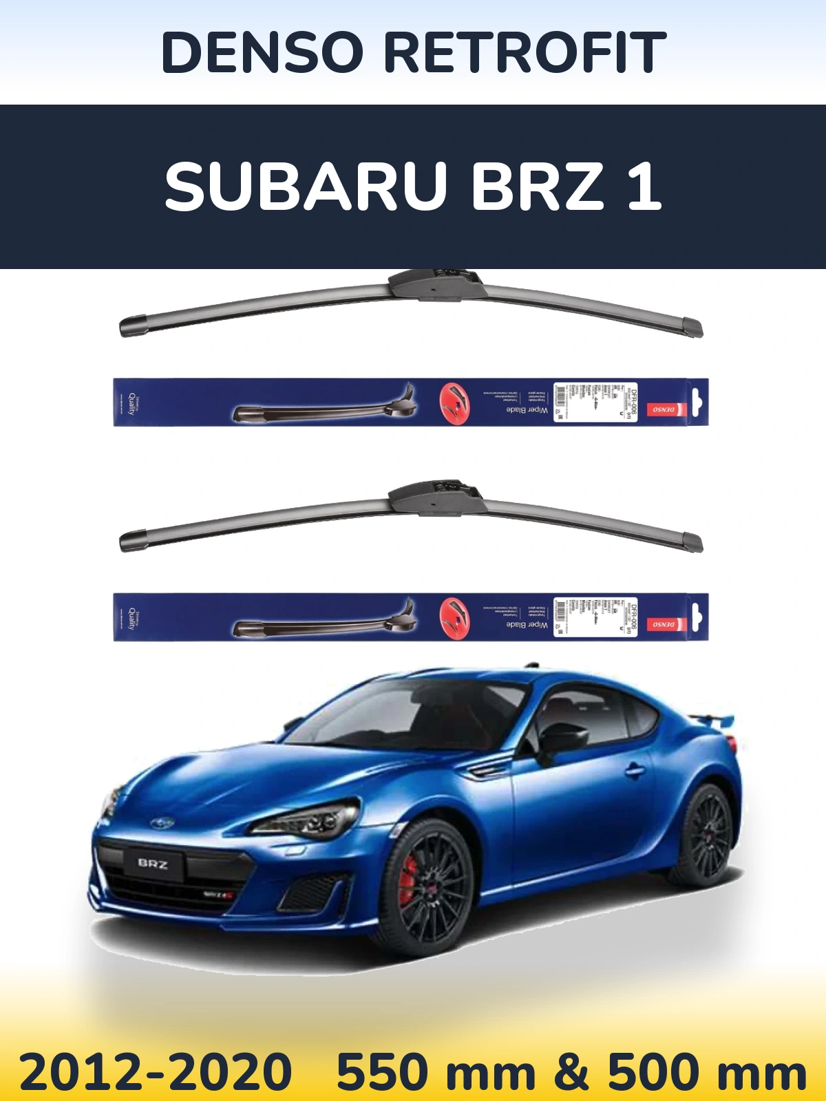 Комплект передних дворников Denso Retrofit 550 & 500 мм для Subaru BRZ 1 2012-2020