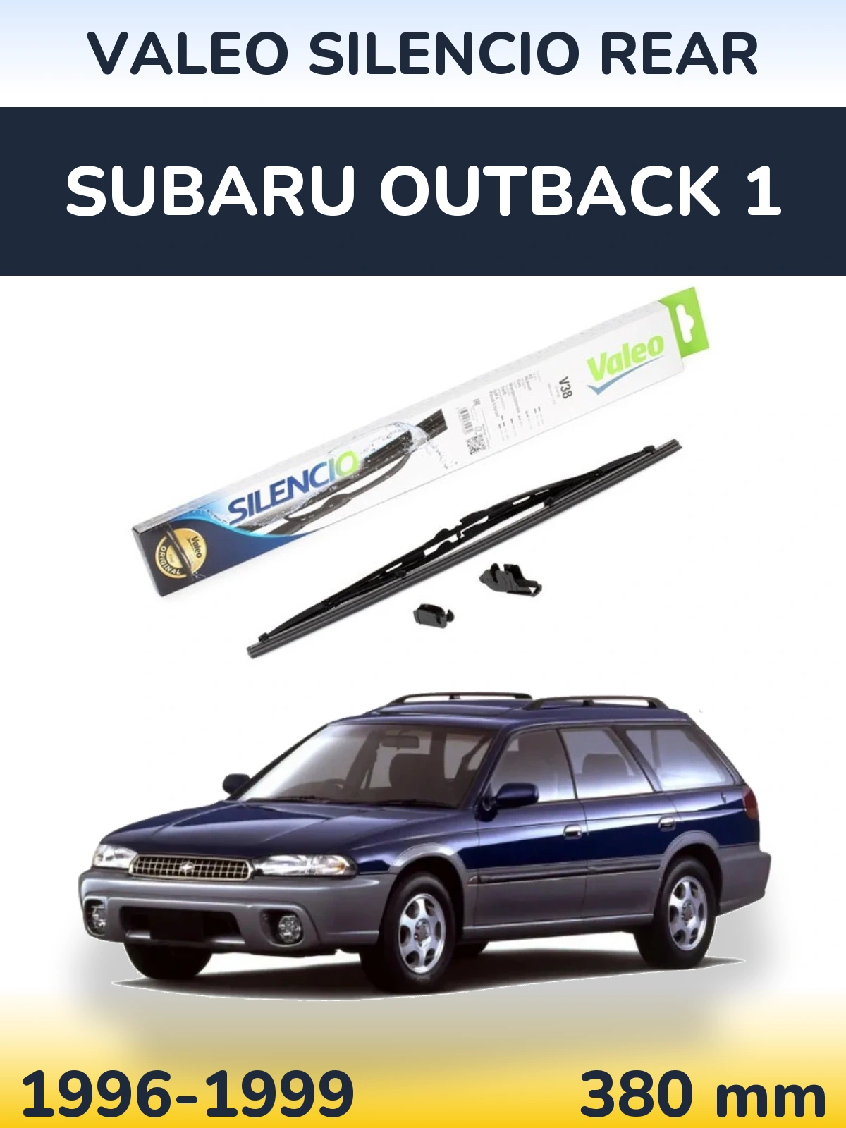 Rear wiper blade Valeo Silencio Rear 380 mm for Subaru Outback 1 1996-1999