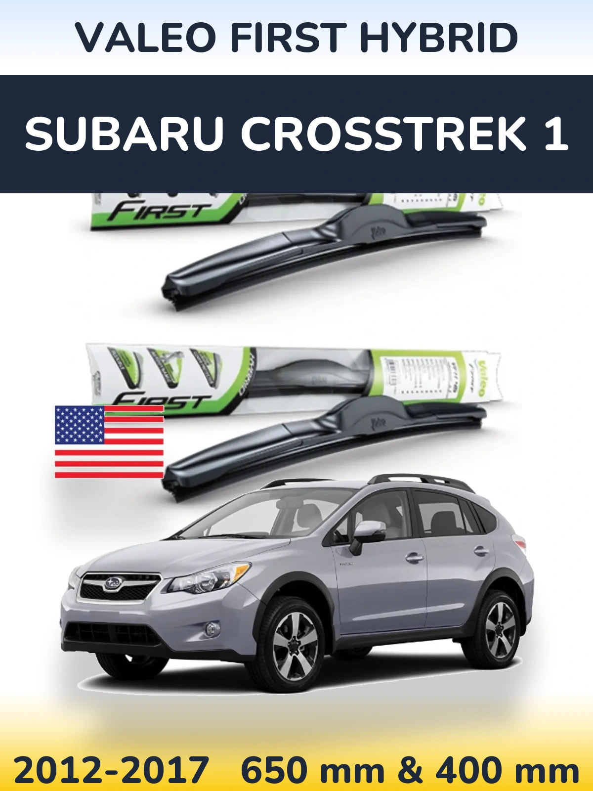 Komplet przednich wycieraczek Valeo First Hybrid 650 & 400 mm do Subaru Crosstrek 1 2012-2017