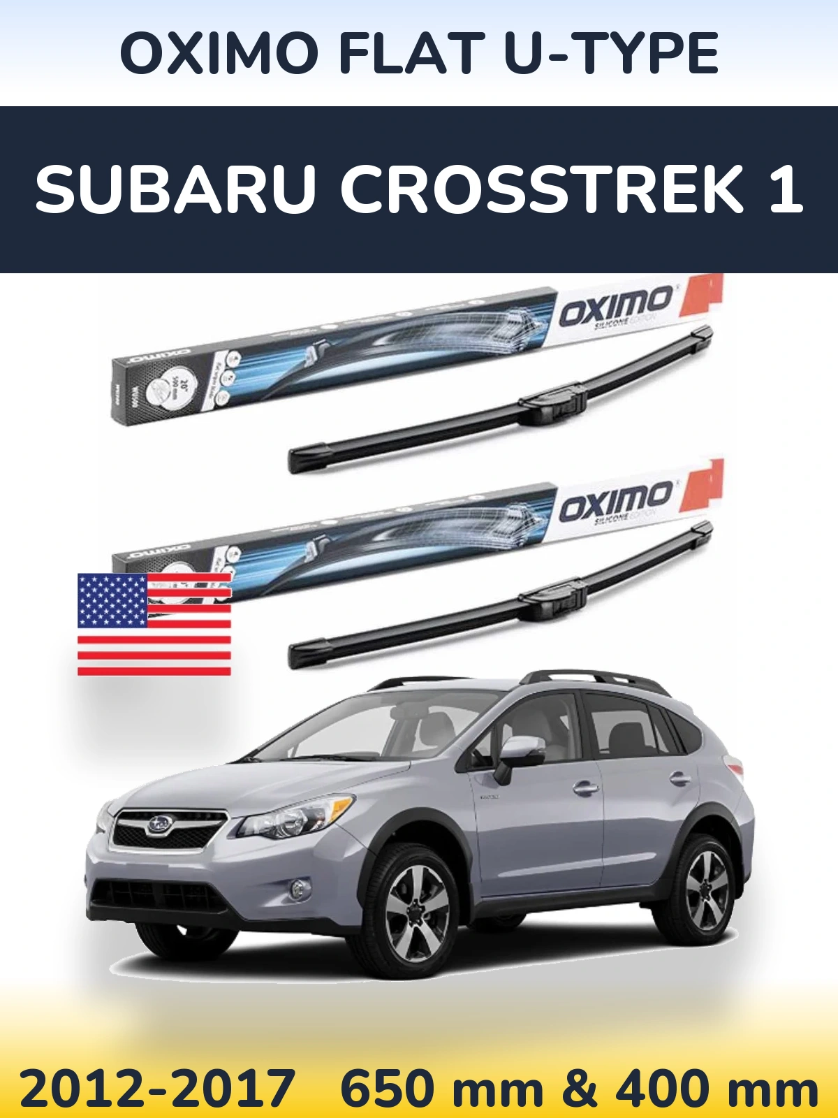 Komplet przednich wycieraczek Oximo Flat U-type 650 & 400 mm do Subaru Crosstrek 1 2012-2017