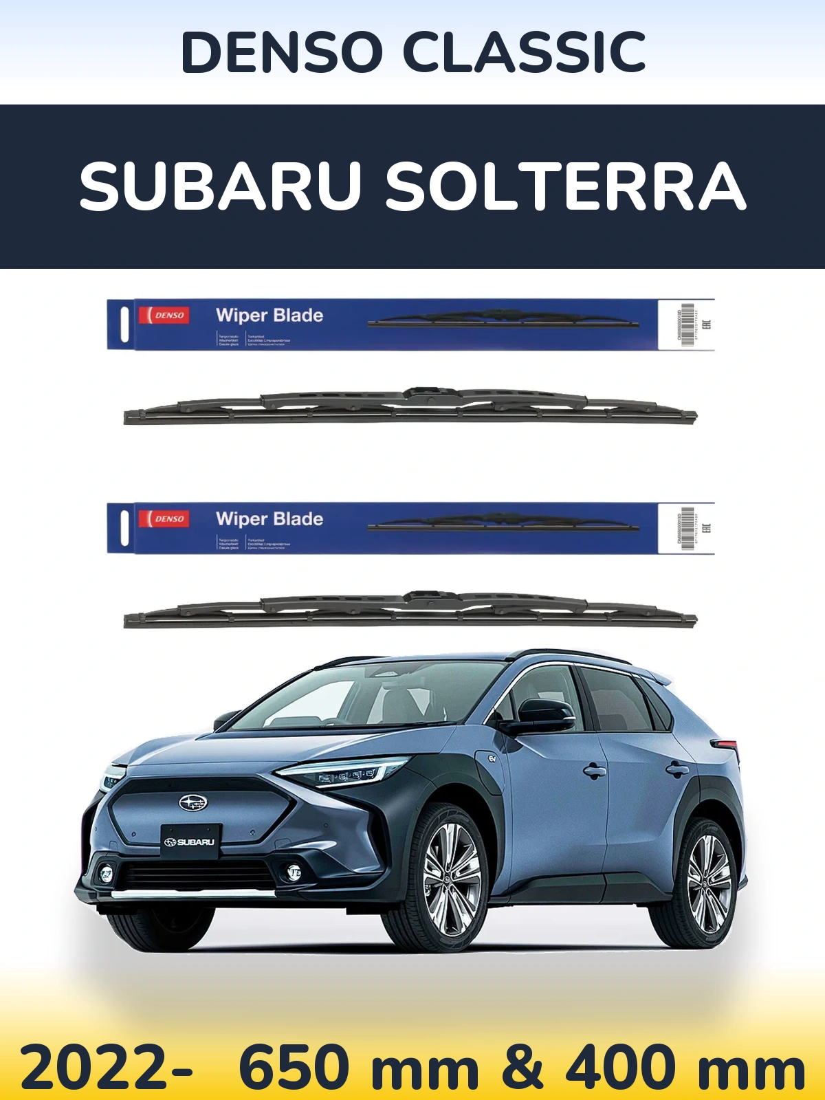 Komplet przednich wycieraczek Denso Classic 650 & 400 mm do Subaru Solterra 2022-2026