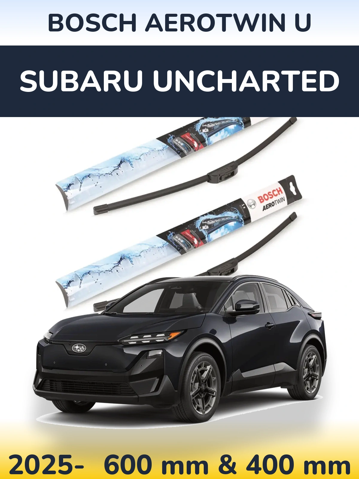 Komplet przednich wycieraczek BOSCH AeroTwin U 600 & 400 mm do Subaru Uncharted 2025-2026
