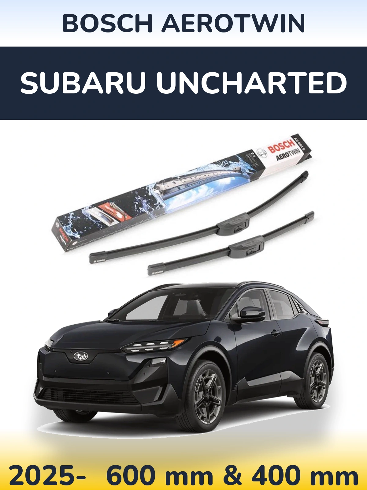 Komplet przednich wycieraczek BOSCH AeroTwin 600 & 400 mm do Subaru Uncharted 2025-2026