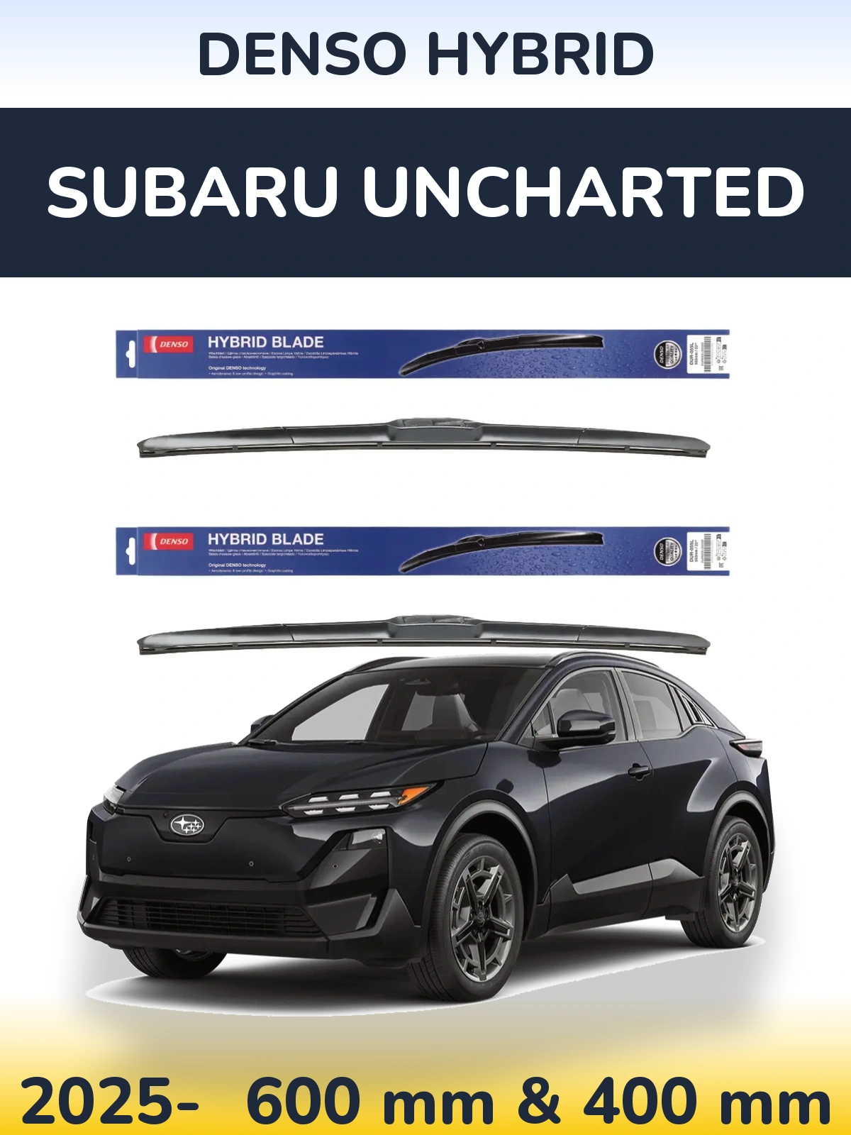 Комплект передних дворников Denso Hybrid 600 & 400 мм для Subaru Uncharted 2025-2026