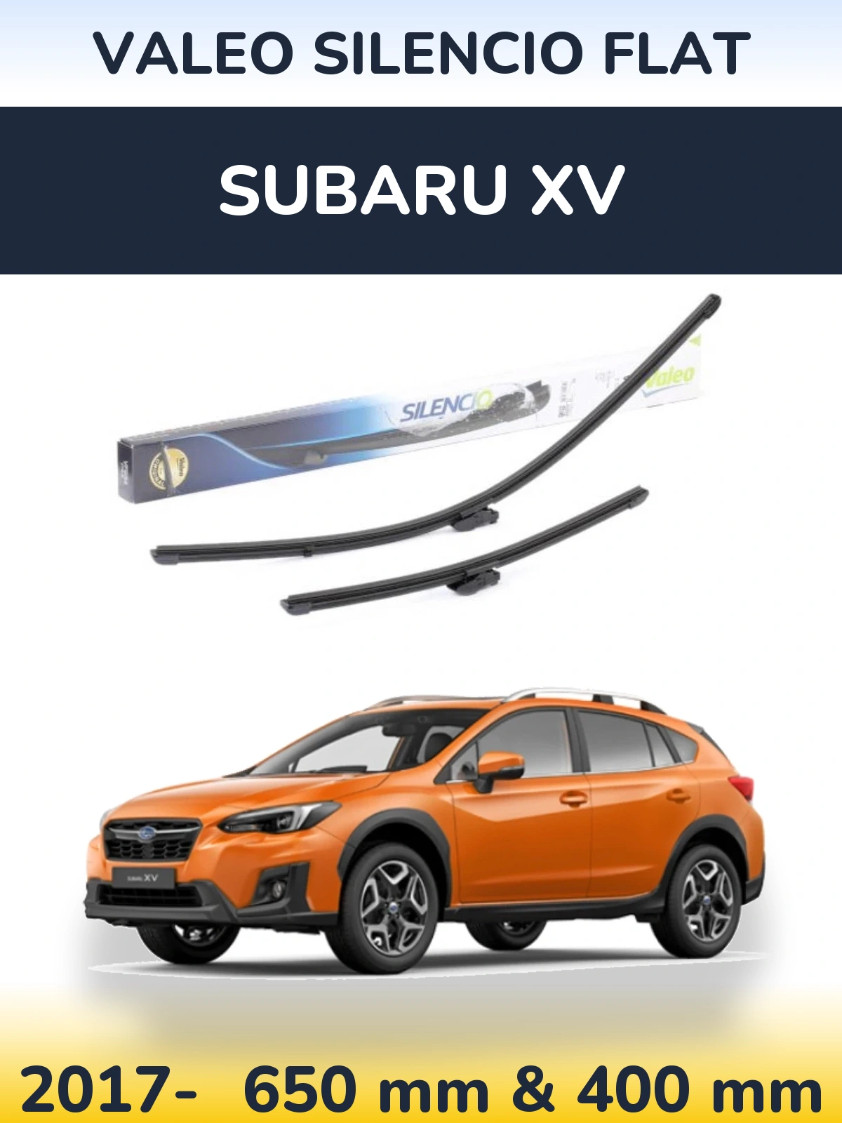 Komplet przednich wycieraczek Valeo Silencio Flat 650 & 400 mm do Subaru XV 2017-2026