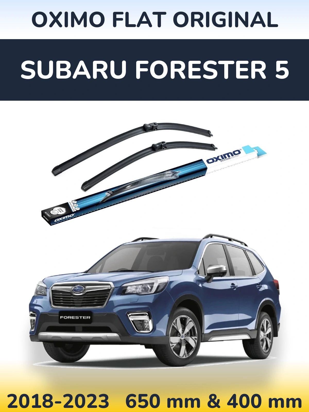 Комплект передних дворников Oximo Flat Original 650 & 400 мм для Subaru Forester 5 2018-2023
