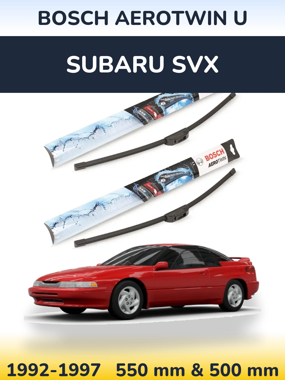Комплект передних дворников BOSCH AeroTwin U 550 & 500 мм для Subaru SVX 1992-1997