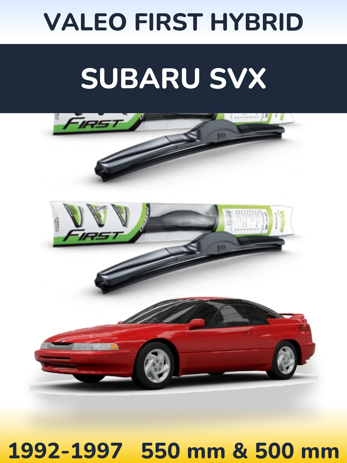 Комплект передних дворников Valeo First Hybrid 550 & 500 мм для Subaru SVX 1992-1997