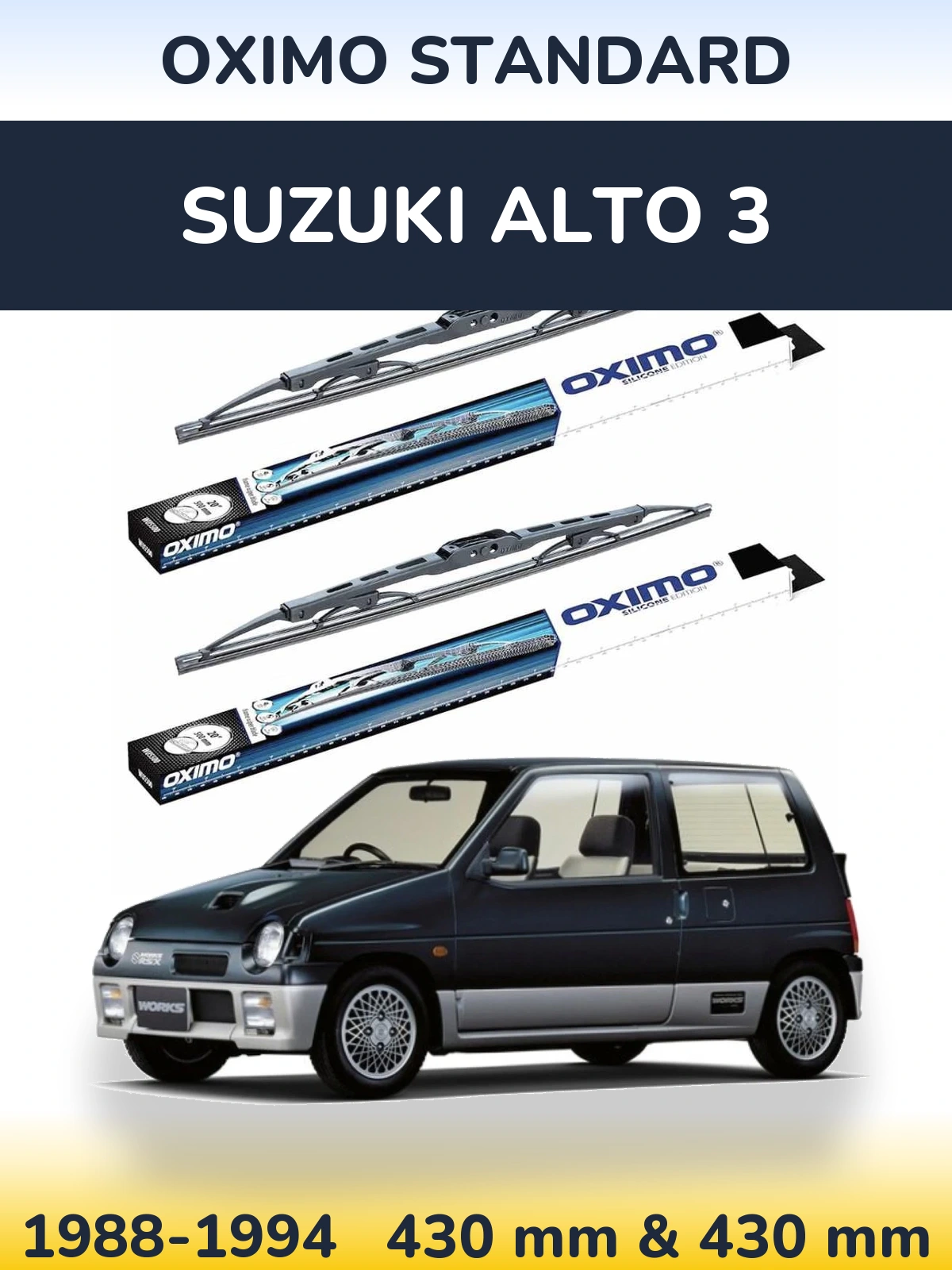 Komplet przednich wycieraczek Oximo Standard 425 & 425 mm do Suzuki Alto 3 1988-1994