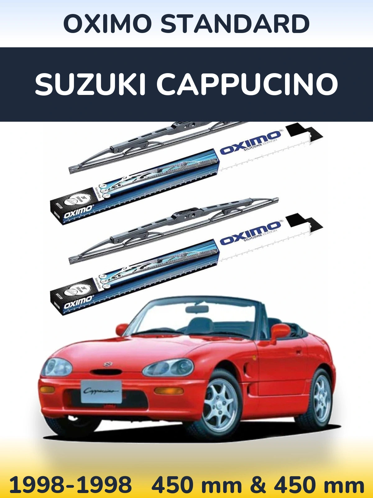 Комплект передних дворников Oximo Standard 450 & 450 мм для Suzuki Cappucino 1998-1998