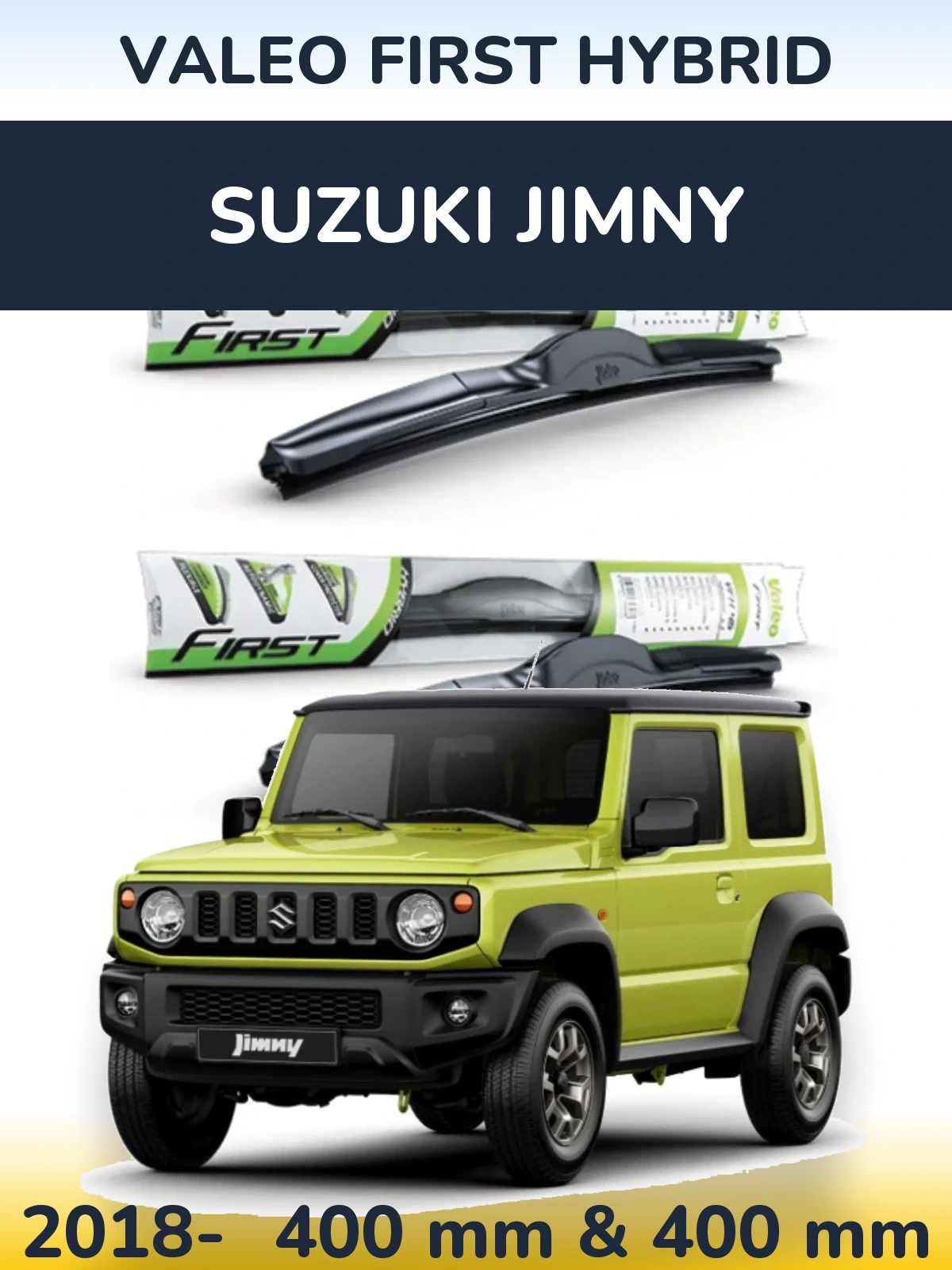 Комплект передних дворников Valeo First Hybrid 400 & 400 мм для Suzuki Jimny 2018-2026