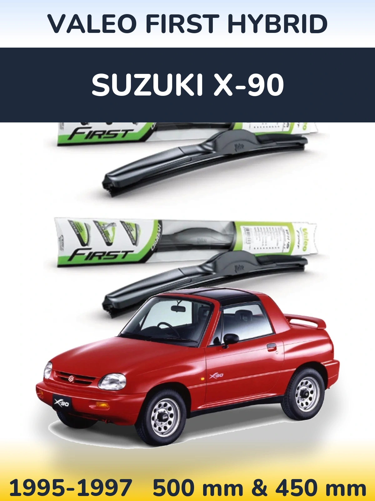 Комплект передних дворников Valeo First Hybrid 500 & 450 мм для Suzuki X-90 1995-1997