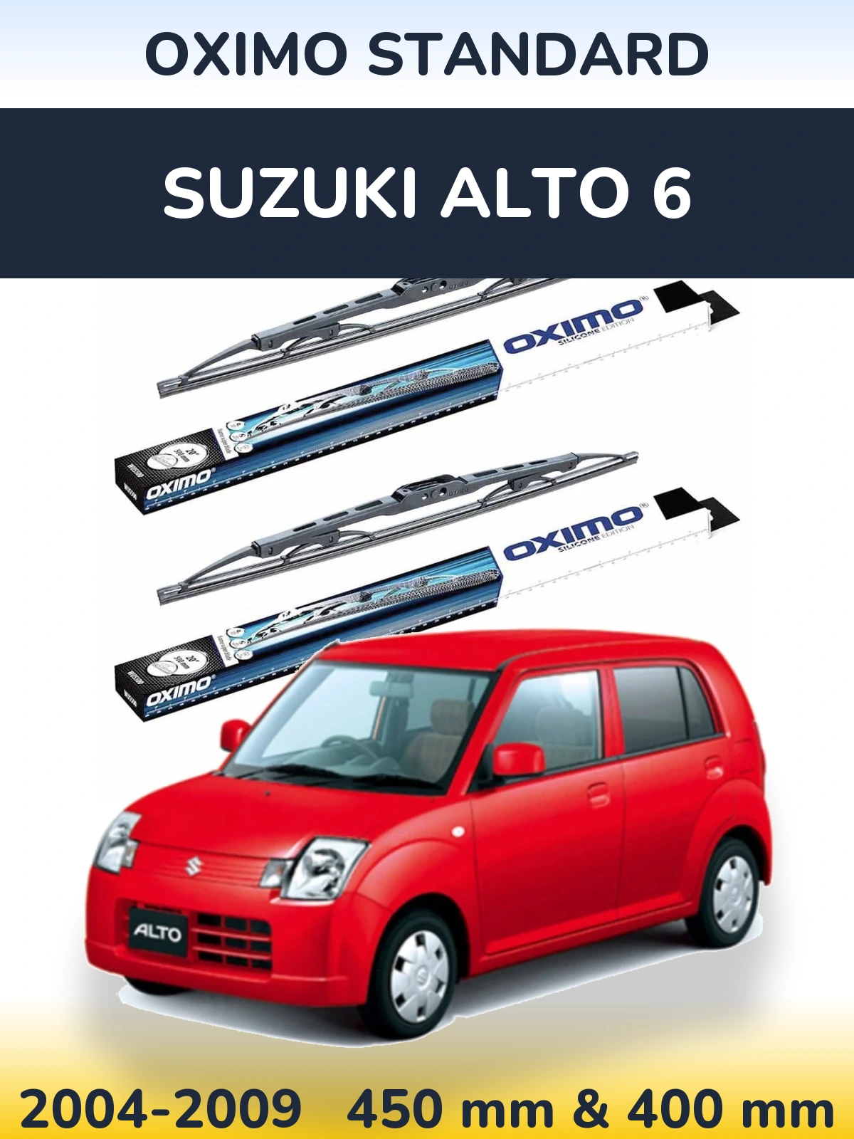 Komplet przednich wycieraczek Oximo Standard 450 & 400 mm do Suzuki Alto 6 2004-2009