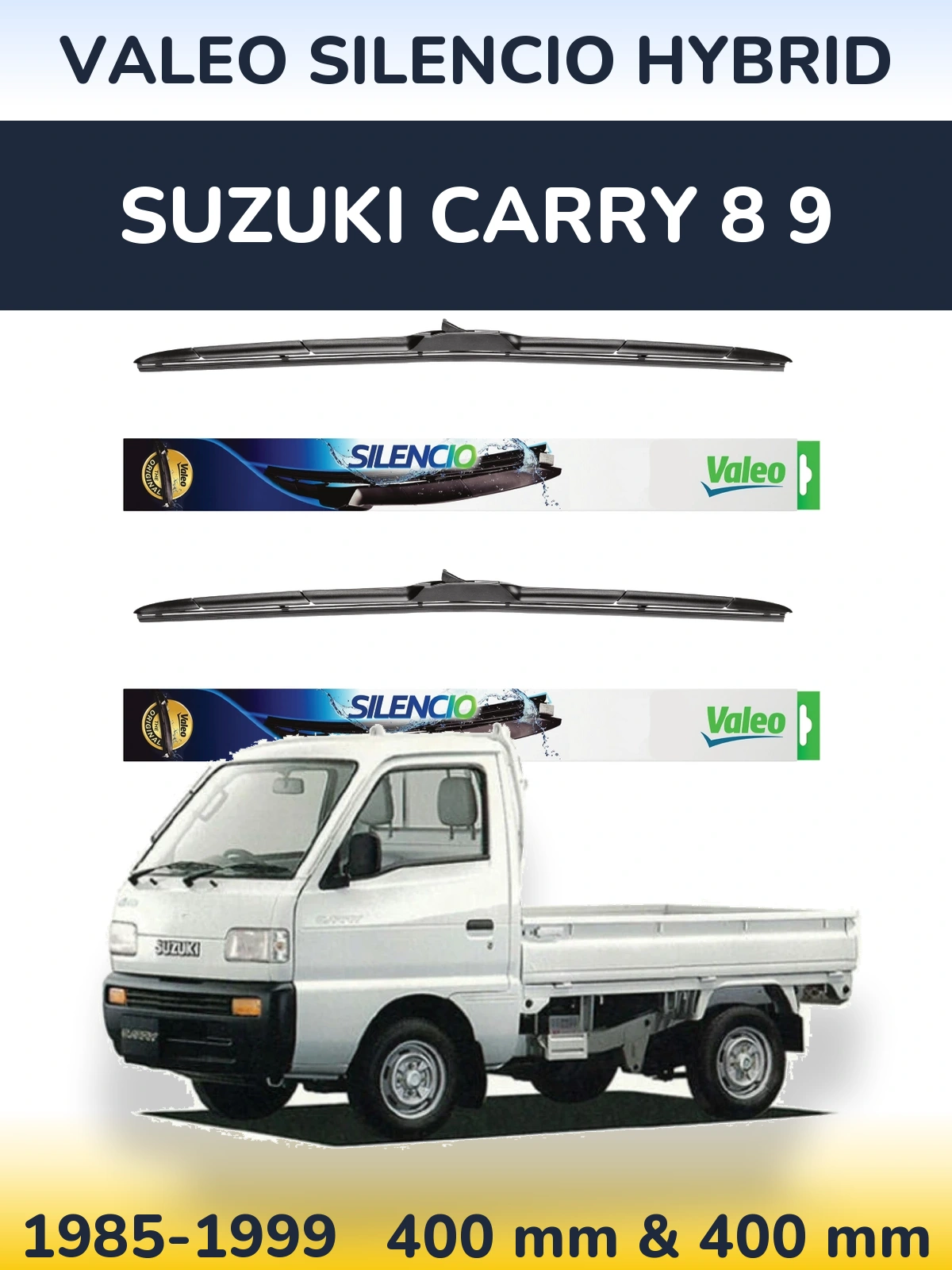 Комплект передних дворников Valeo Silencio Hybrid 400 & 400 мм для Suzuki Carry 8 9 1985-1999