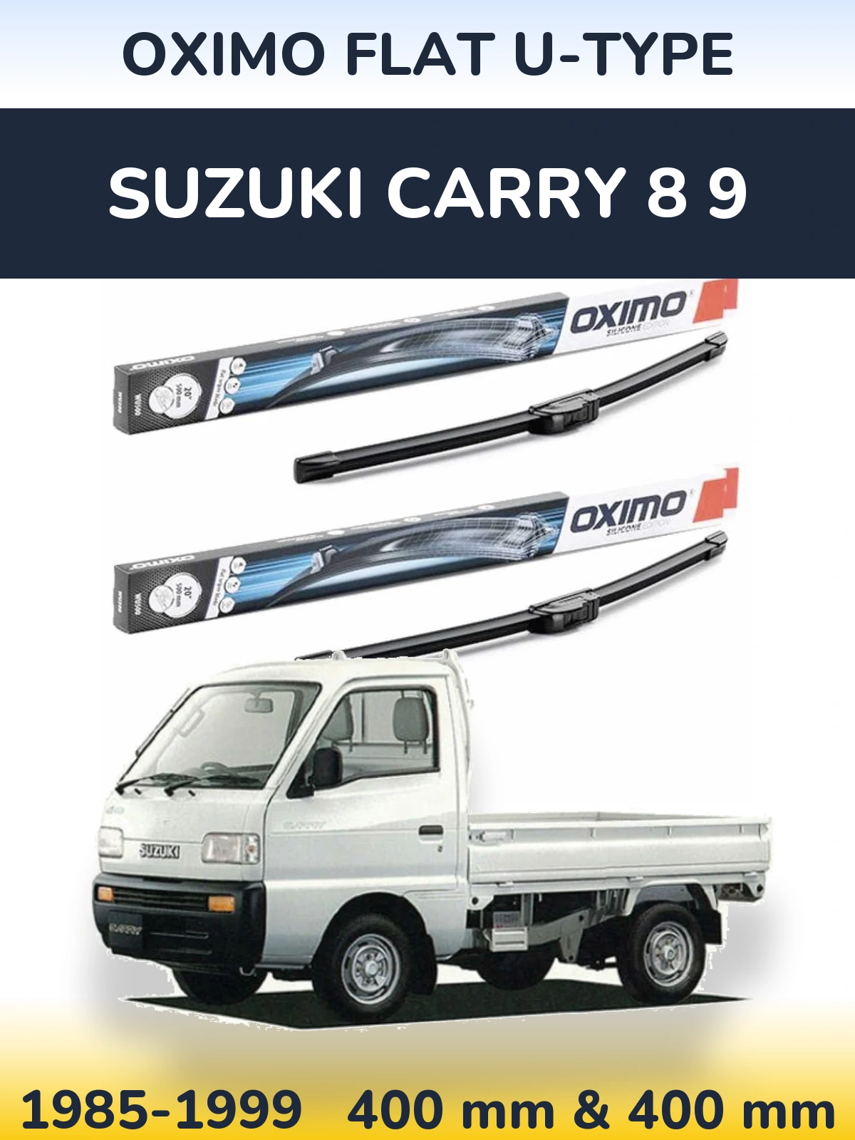 Комплект передних дворников Oximo Flat U-type 400 & 400 мм для Suzuki Carry 8 9 1985-1999