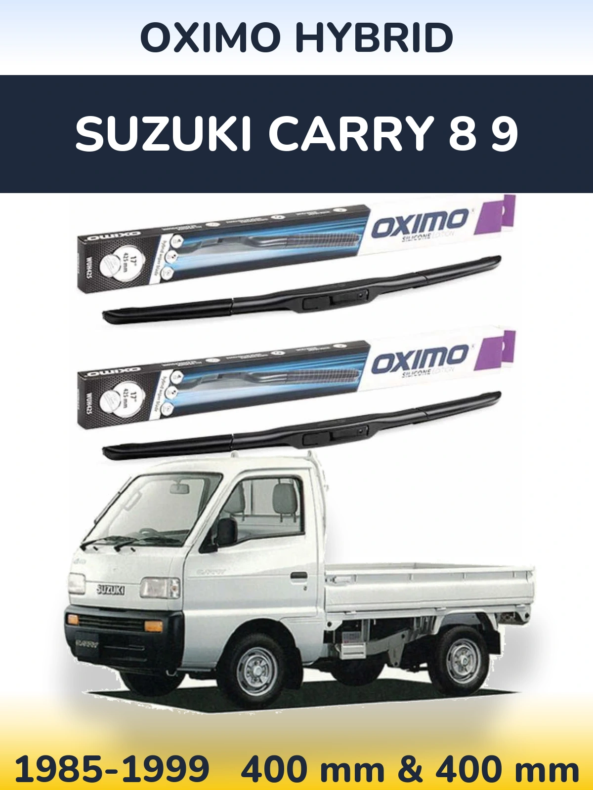 Комплект передних дворников Oximo Hybrid 400 & 400 мм для Suzuki Carry 8 9 1985-1999