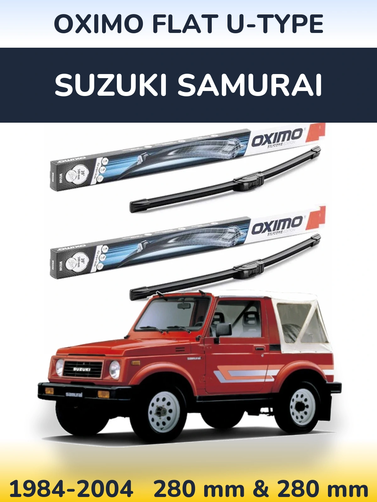 Комплект передних дворников Oximo Flat U-type 300 & 300 мм для Suzuki Samurai 1984-2004