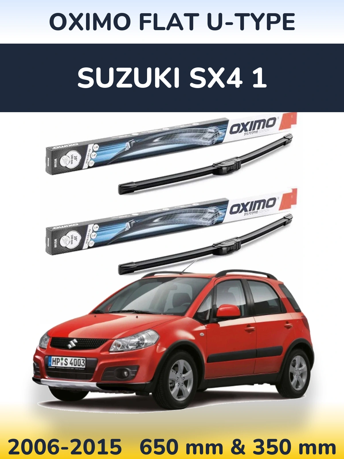 Komplet przednich wycieraczek Oximo Flat U-type 650 & 350 mm do Suzuki SX4 1 2006-2015