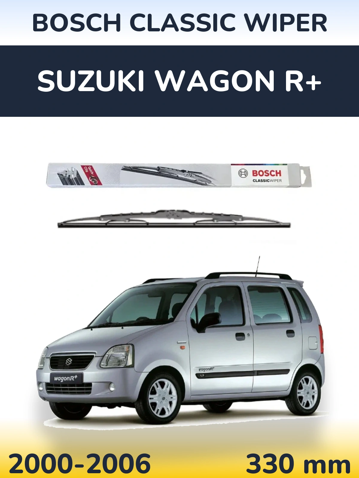 Rear wiper blade BOSCH Classic Wiper 340 mm for Suzuki Wagon R+ 2000-2006