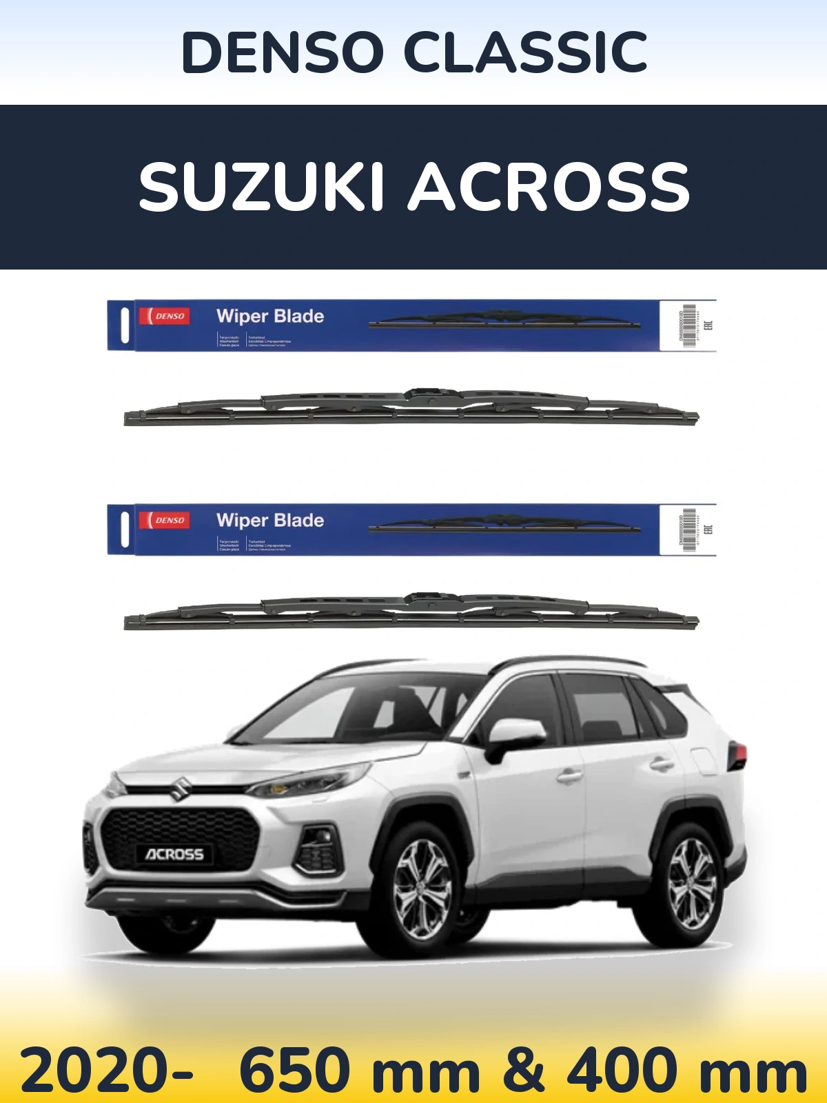 Komplet przednich wycieraczek Denso Classic 650 & 400 mm do Suzuki Across 2020-2026