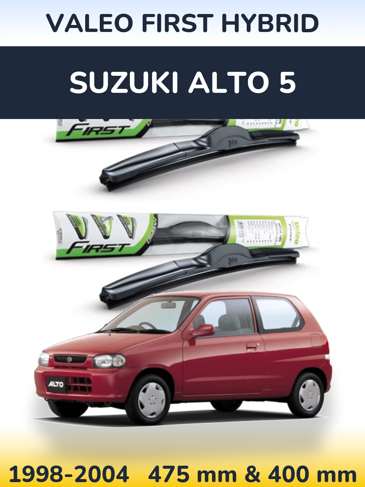 Комплект передних дворников Valeo First Hybrid 475 & 400 мм для Suzuki Alto 5 1998-2004