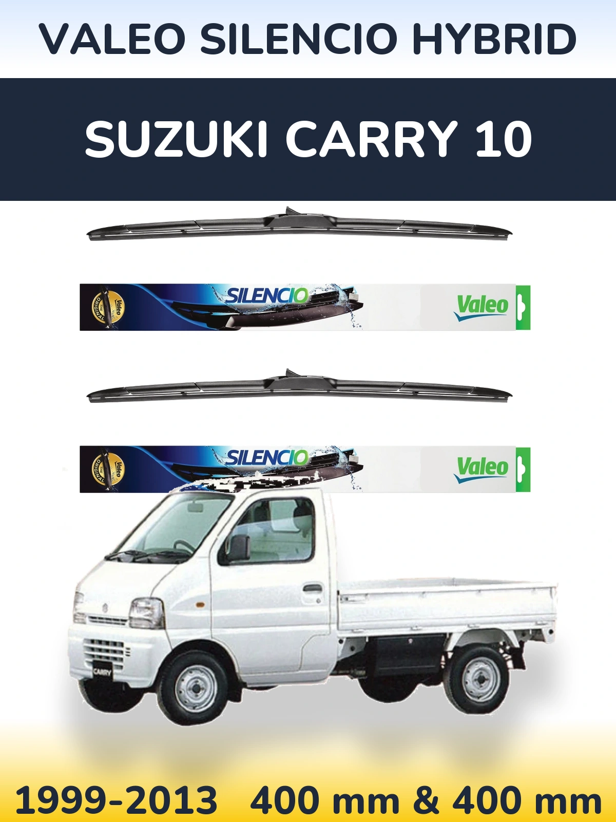 Комплект передних дворников Valeo Silencio Hybrid 400 & 400 мм для Suzuki Carry 10 1999-2013