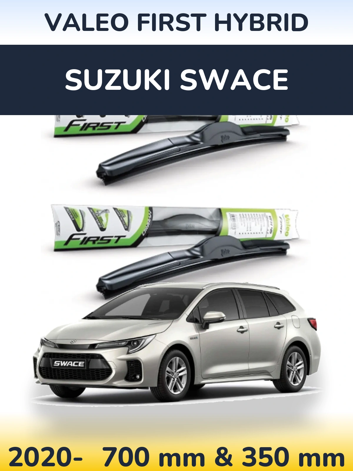 Komplet przednich wycieraczek Valeo First Hybrid 700 & 350 mm do Suzuki Swace 2020-2026
