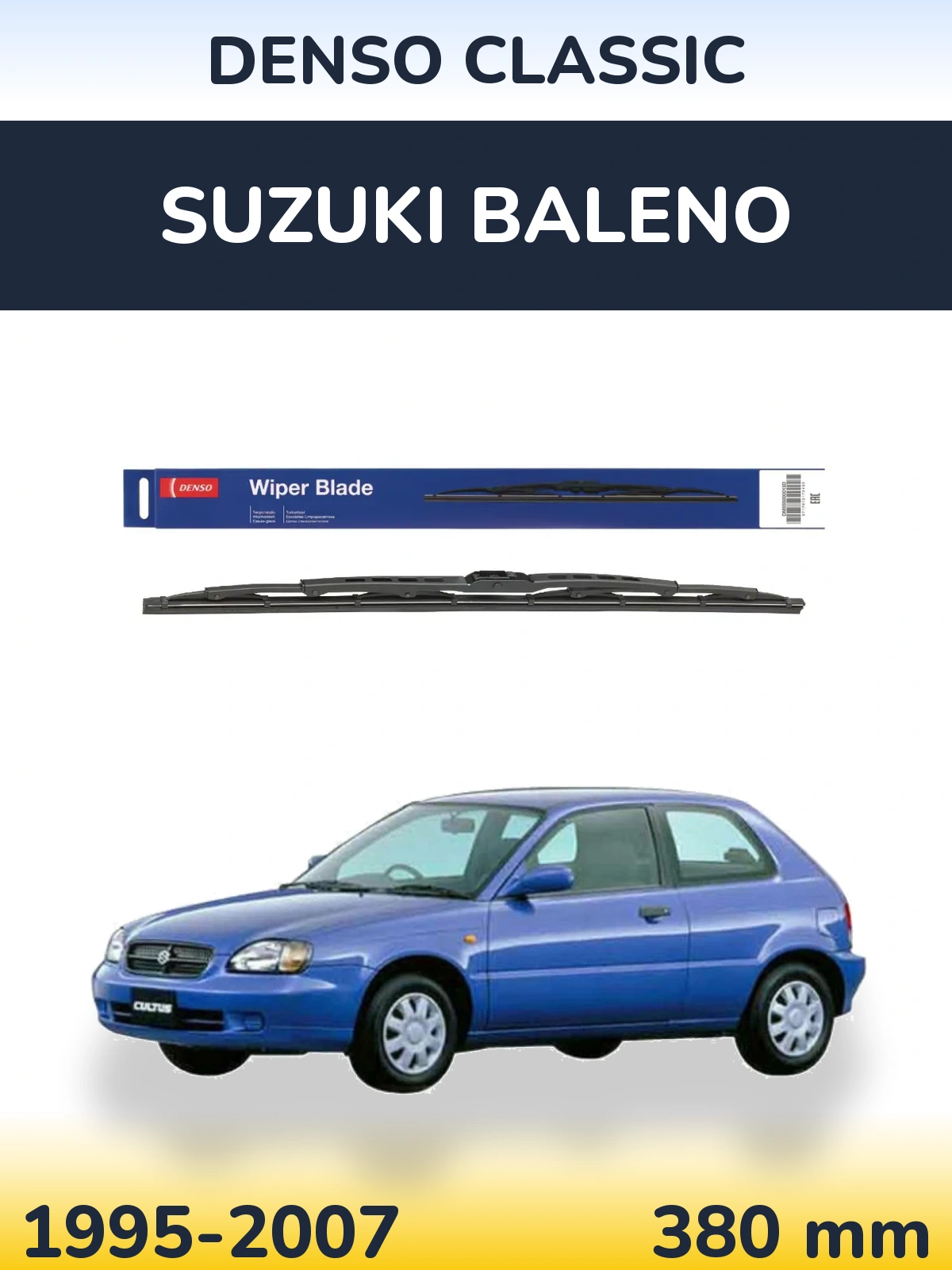 Tylna wycieraczka Denso Classic 380 mm do Suzuki Baleno 1995-2007
