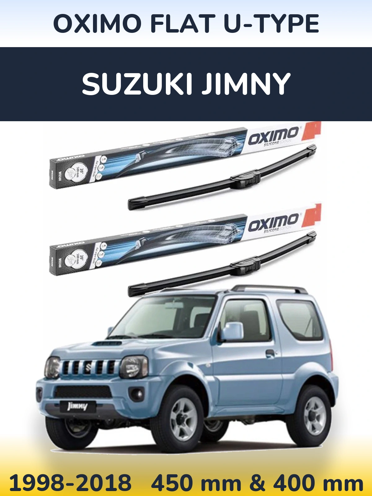 Komplet przednich wycieraczek Oximo Flat U-type 450 & 400 mm do Suzuki Jimny 1998-2018