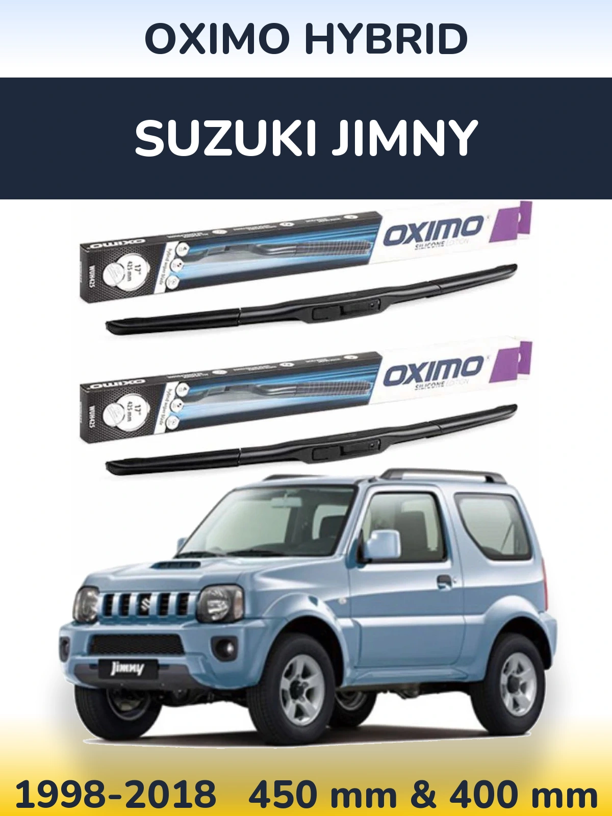 Komplet przednich wycieraczek Oximo Hybrid 450 & 400 mm do Suzuki Jimny 1998-2018