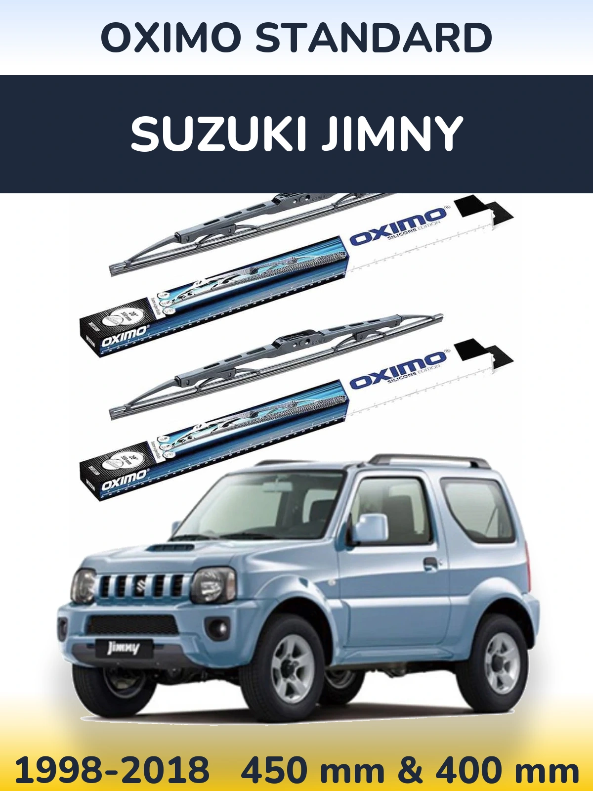 Front wiper blade set Oximo Standard 450 & 400 mm for Suzuki Jimny 1998-2018