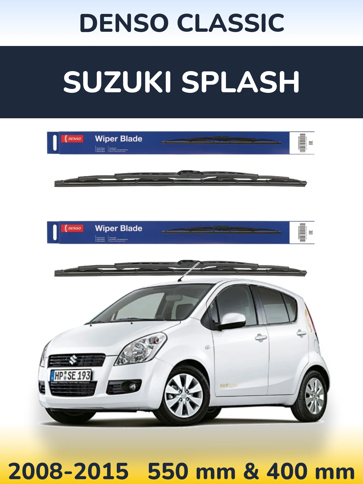 Комплект передних дворников Denso Classic 550 & 400 мм для Suzuki Splash 2008-2015