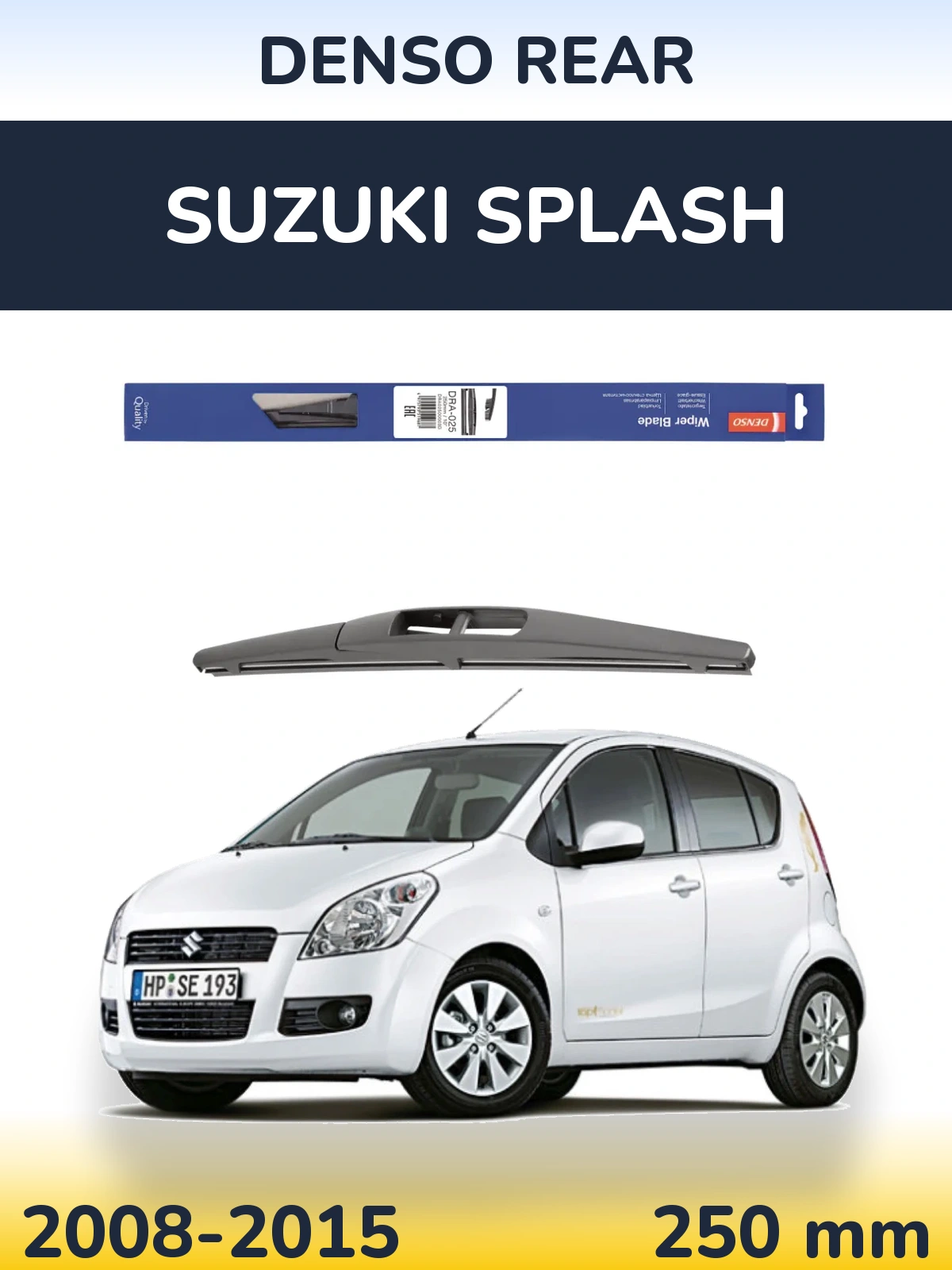 Rear wiper blade Denso Rear 250 mm for Suzuki Splash 2008-2015