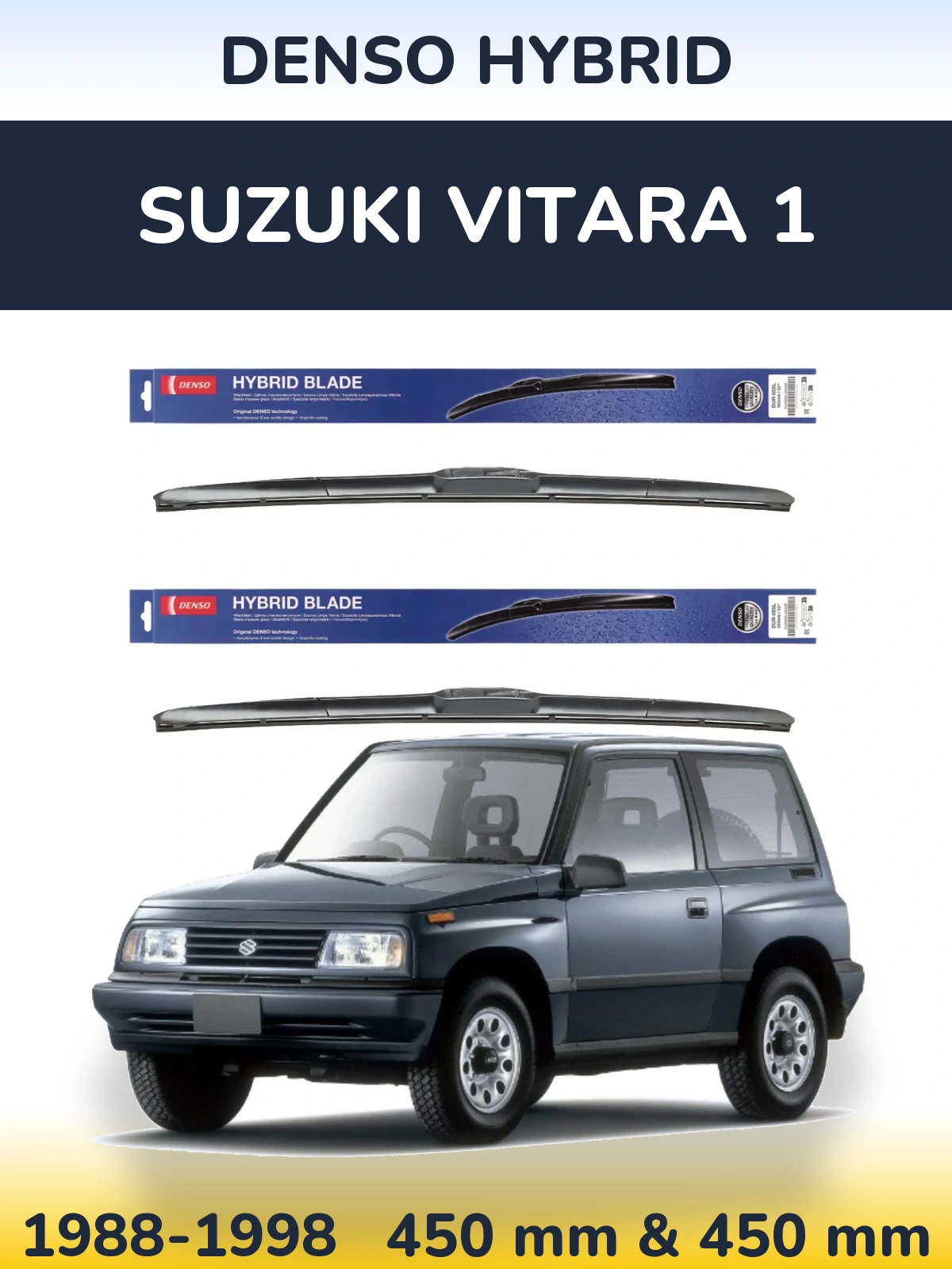 Komplet przednich wycieraczek Denso Hybrid 450 & 450 mm do Suzuki Vitara 1 1988-1998