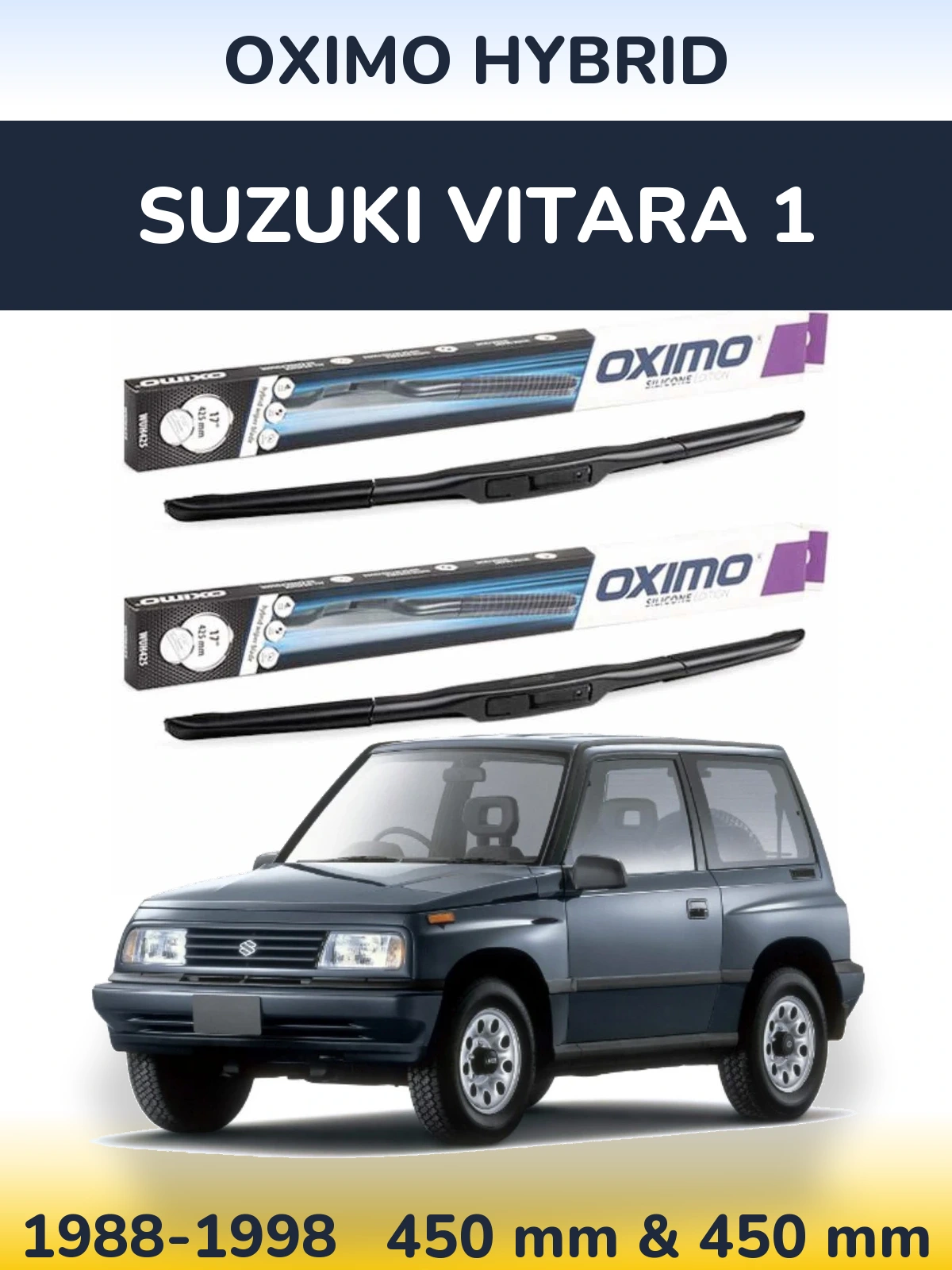 Komplet przednich wycieraczek Oximo Hybrid 450 & 450 mm do Suzuki Vitara 1 1988-1998