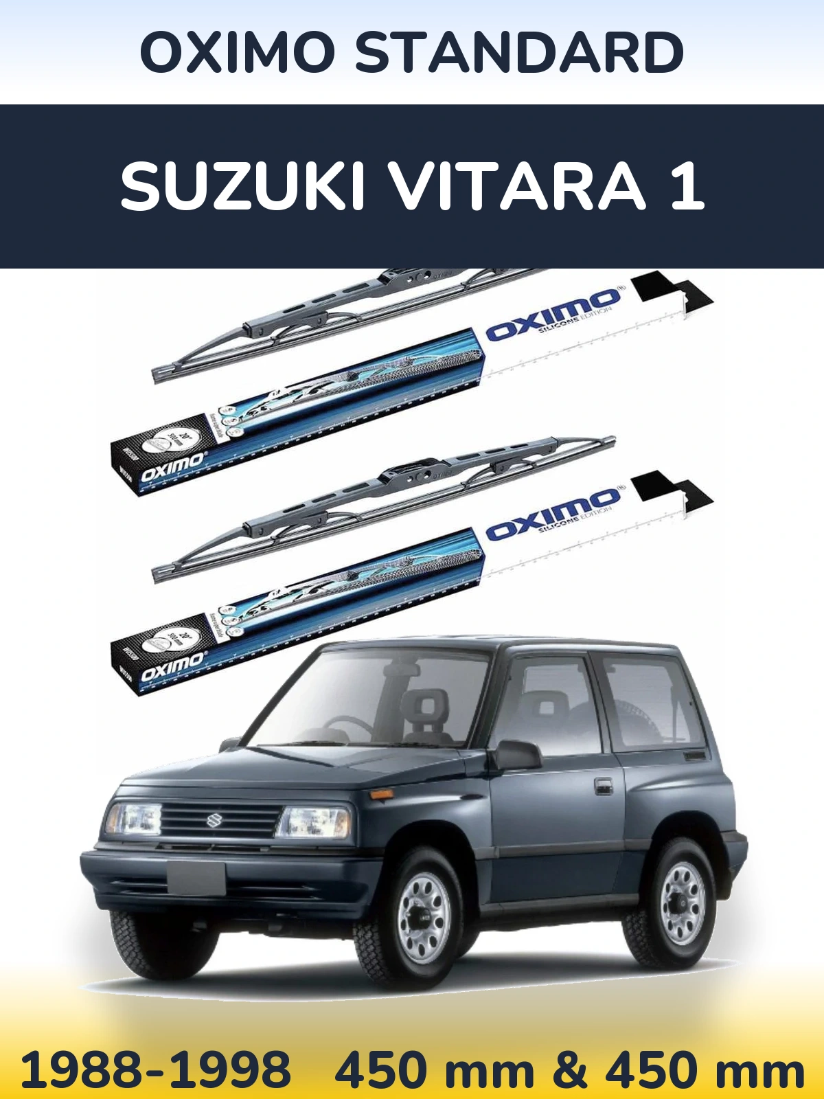 Komplet przednich wycieraczek Oximo Standard 450 & 450 mm do Suzuki Vitara 1 1988-1998