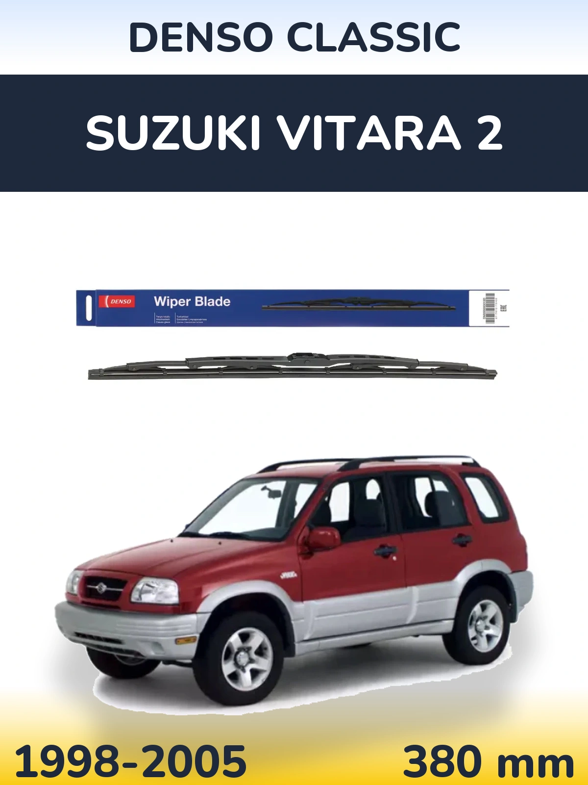 Tylna wycieraczka Denso Classic 380 mm do Suzuki Vitara 2 1998-2005