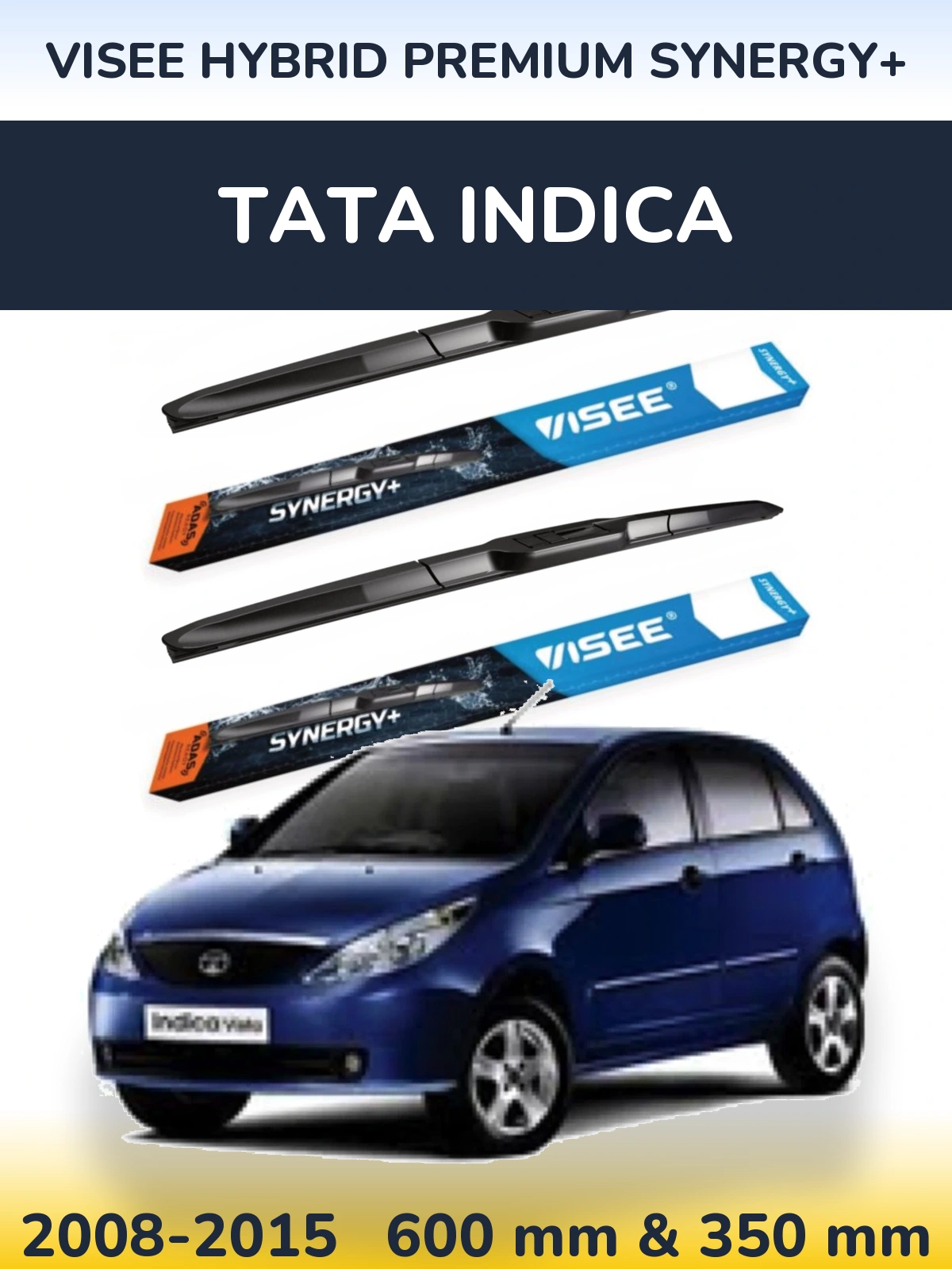 Комплект передних дворников VISEE HYBRID PREMIUM SYNERGY+ 600 & 350 мм для Tata Indica 2008-2015
