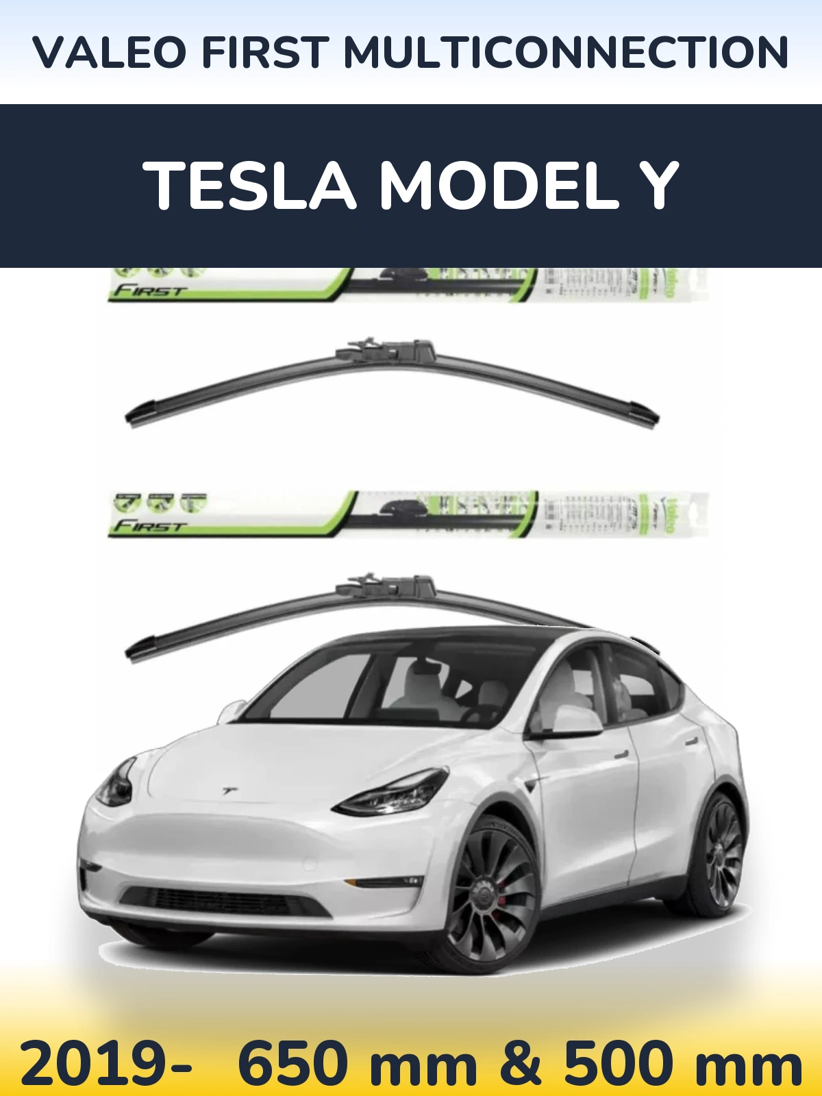 Комплект передних дворников Valeo First MultiConnection 650 & 500 мм для Tesla Модель Y 2019-2026