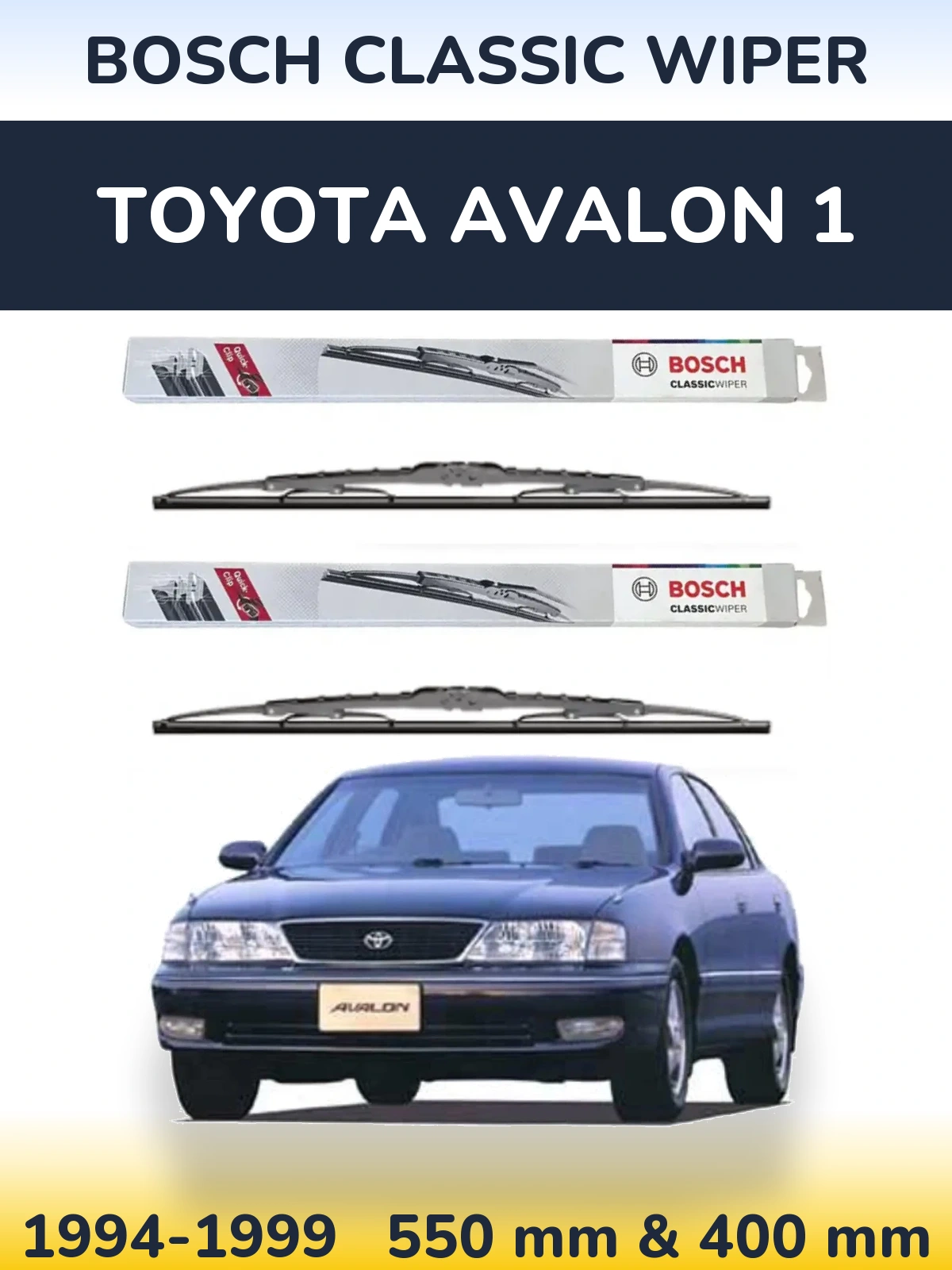 Комплект передних дворников BOSCH Classic Wiper 550 & 400 мм для Toyota Avalon 1 1994-1999