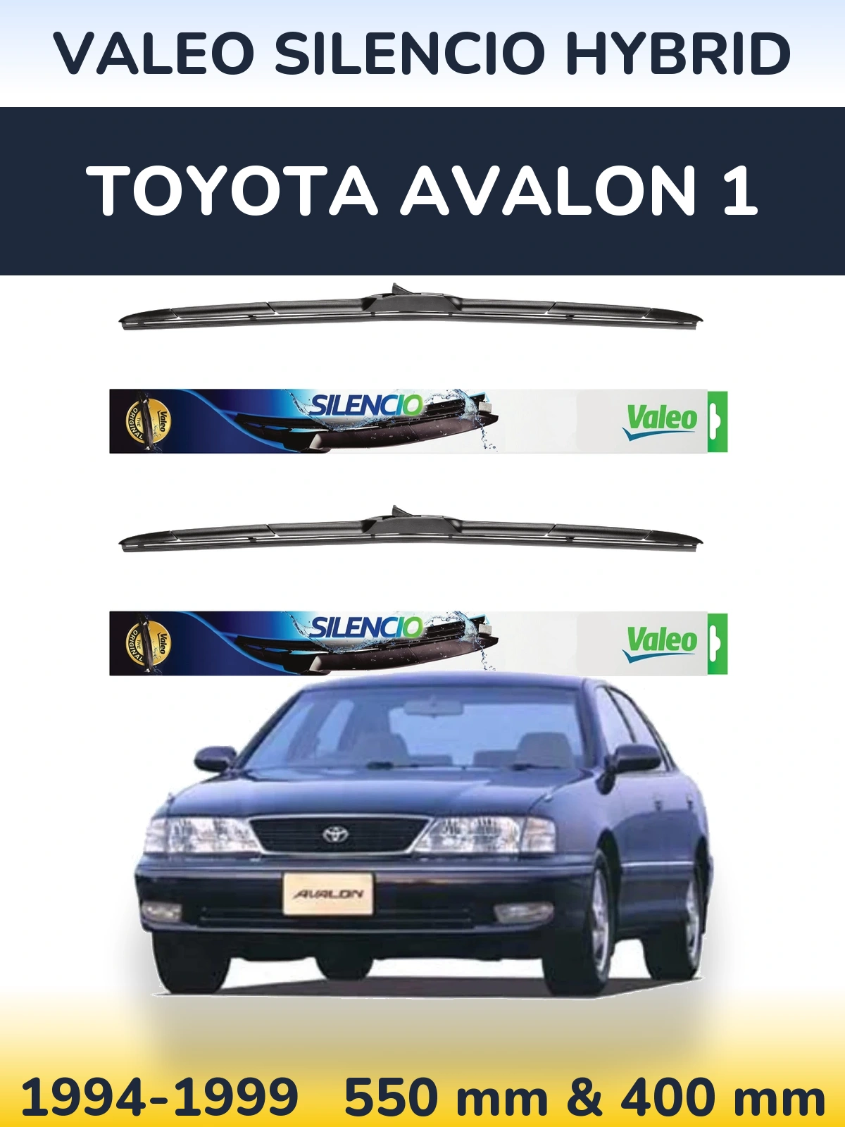 Комплект передних дворников Valeo Silencio Hybrid 550 & 400 мм для Toyota Avalon 1 1994-1999