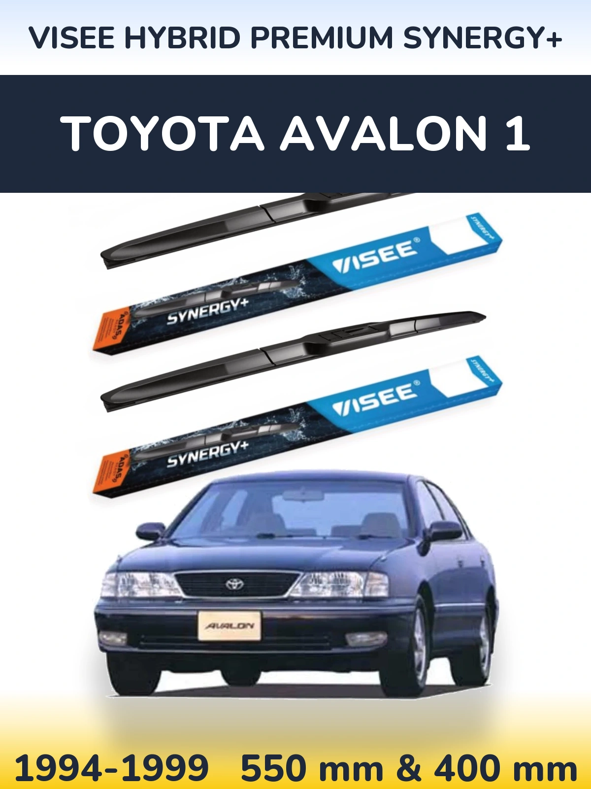 Комплект передних дворников VISEE HYBRID PREMIUM SYNERGY+ 550 & 400 мм для Toyota Avalon 1 1994-1999