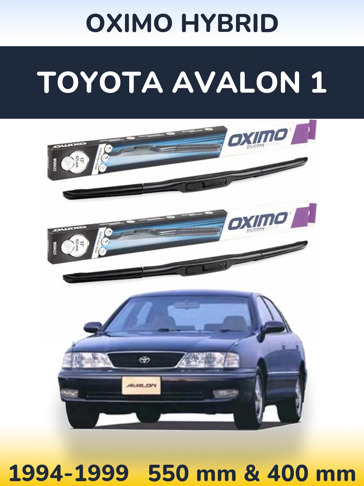 Комплект передних дворников Oximo Hybrid 550 & 400 мм для Toyota Avalon 1 1994-1999