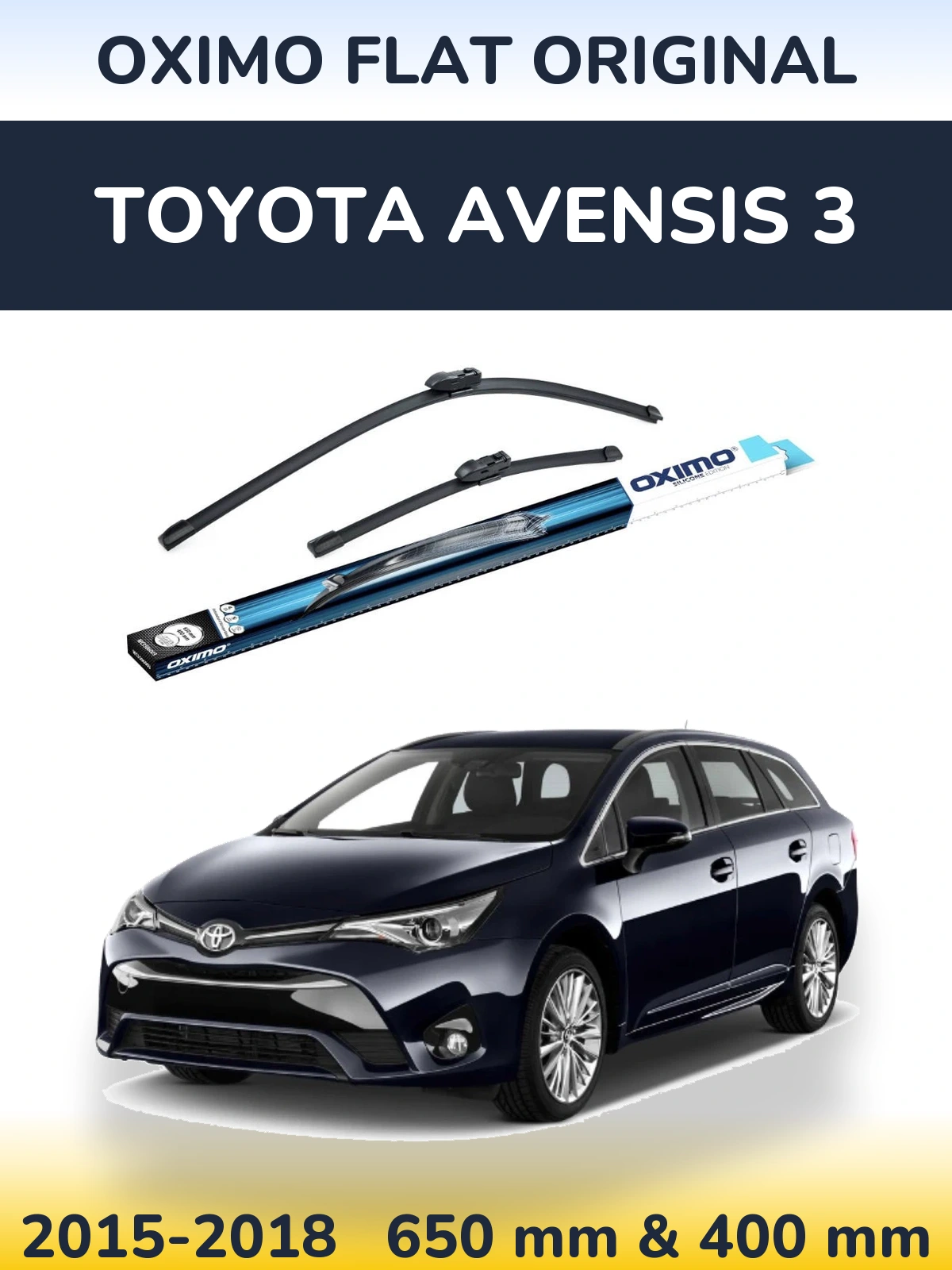 Komplet przednich wycieraczek Oximo Flat Original 650 & 400 mm do Toyota Avensis 3 2015-2018