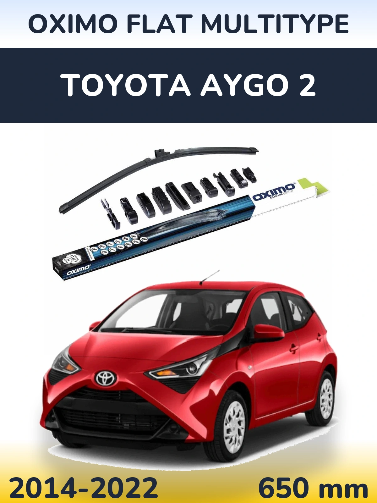 Przednia wycieraczka Oximo Flat MultiType 650 mm do Toyota Aygo 2 2014-2022